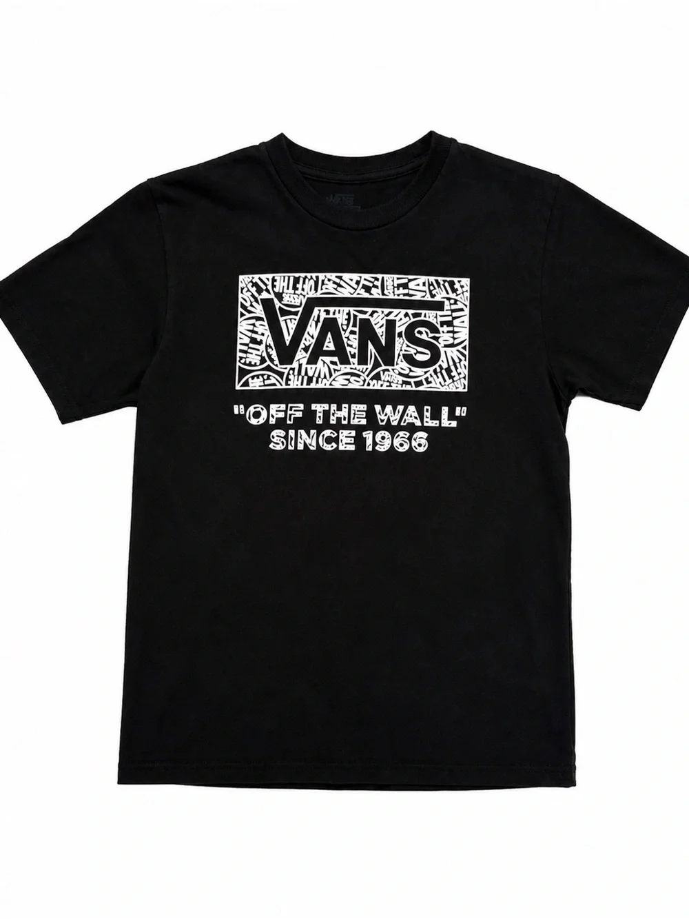 Vans Kids Medium Black Logo T-Shirt Off The Wall Graphic Tee